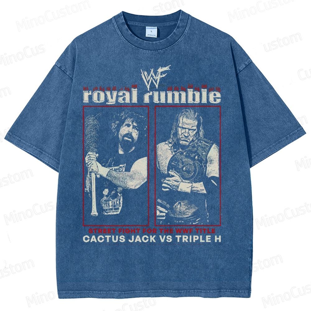 Vintage - Washed WWF Royal Rumble Cactus Jack vs Triple H T - shirt