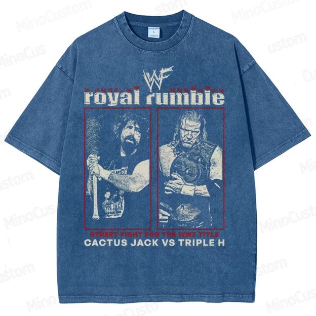 Vintage - Washed WWF Royal Rumble Cactus Jack vs Triple H T - shirt