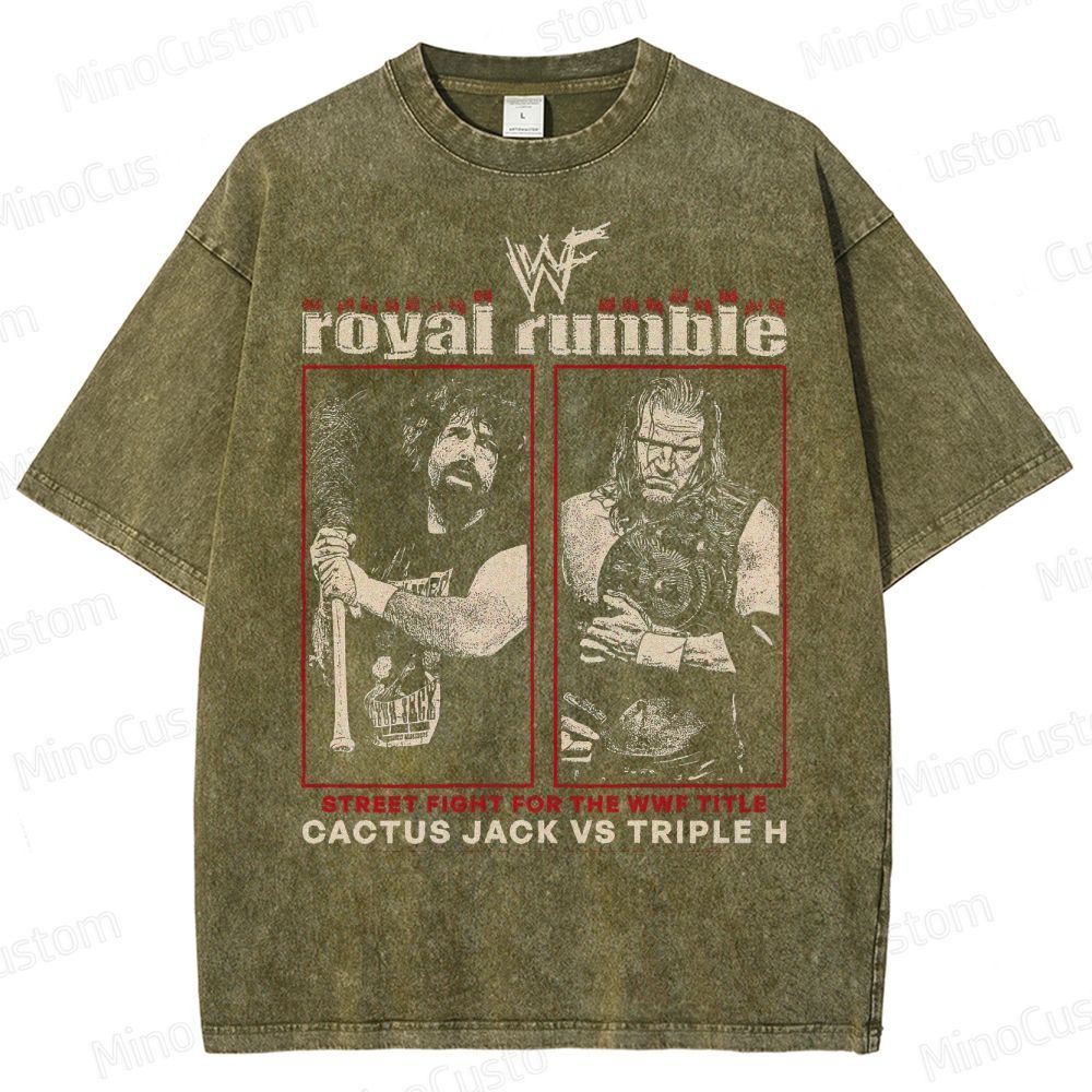 Vintage - Washed WWF Royal Rumble Cactus Jack vs Triple H T - shirt