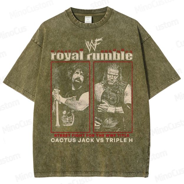 Vintage - Washed WWF Royal Rumble Cactus Jack vs Triple H T - shirt
