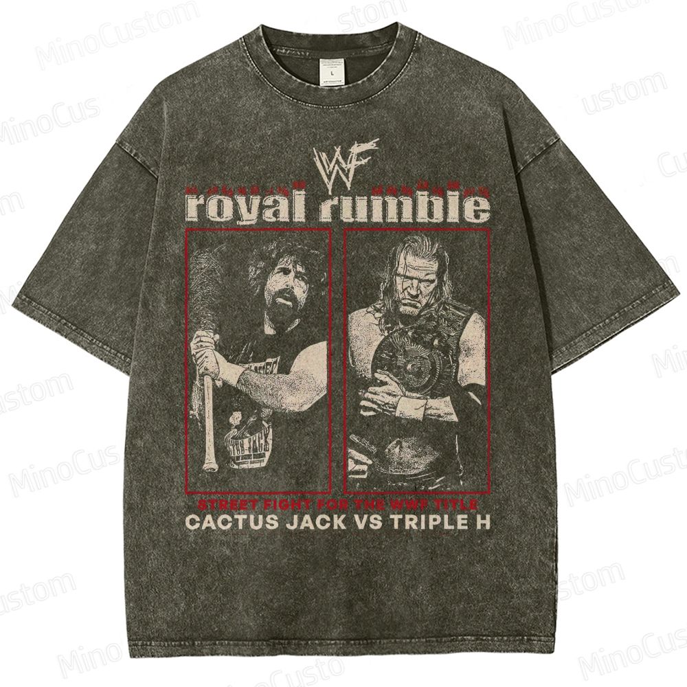 Vintage - Washed WWF Royal Rumble Cactus Jack vs Triple H T - shirt