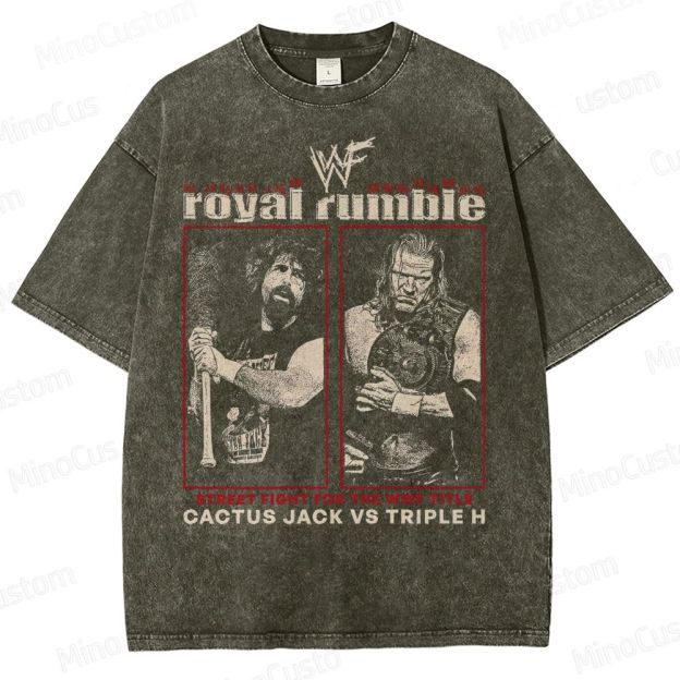 Vintage - Washed WWF Royal Rumble Cactus Jack vs Triple H T - shirt
