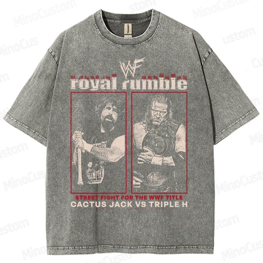 Vintage - Washed WWF Royal Rumble Cactus Jack vs Triple H T - shirt