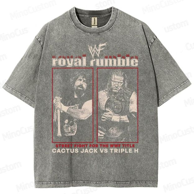 Vintage - Washed WWF Royal Rumble Cactus Jack vs Triple H T - shirt