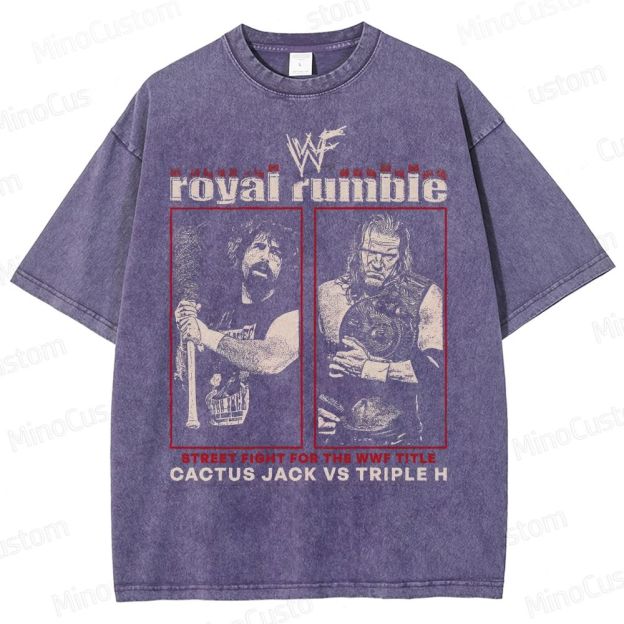 Vintage - Washed WWF Royal Rumble Cactus Jack vs Triple H T - shirt