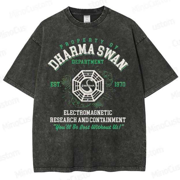 Vintage - Washed Lost Dharma Swan Department Graphic T - shirt