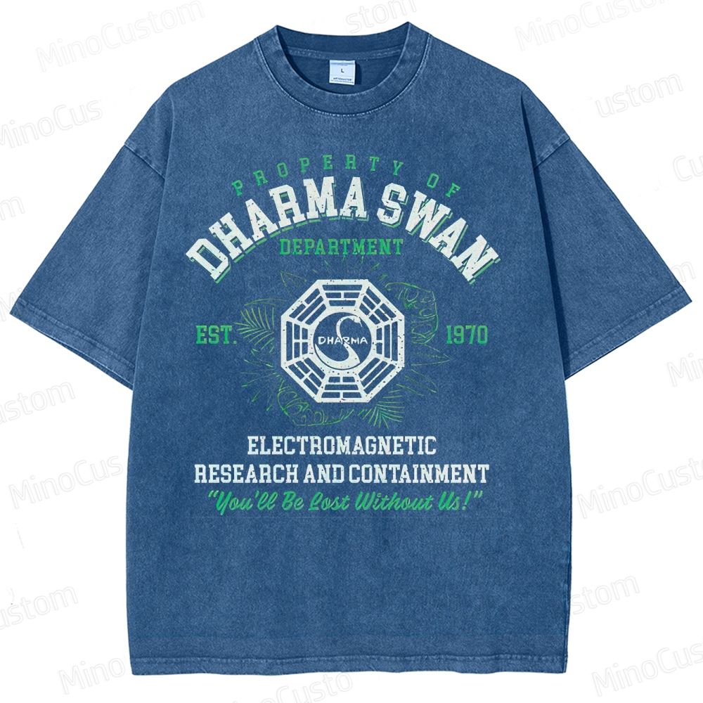 Vintage - Washed Lost Dharma Swan Department Graphic T - shirt