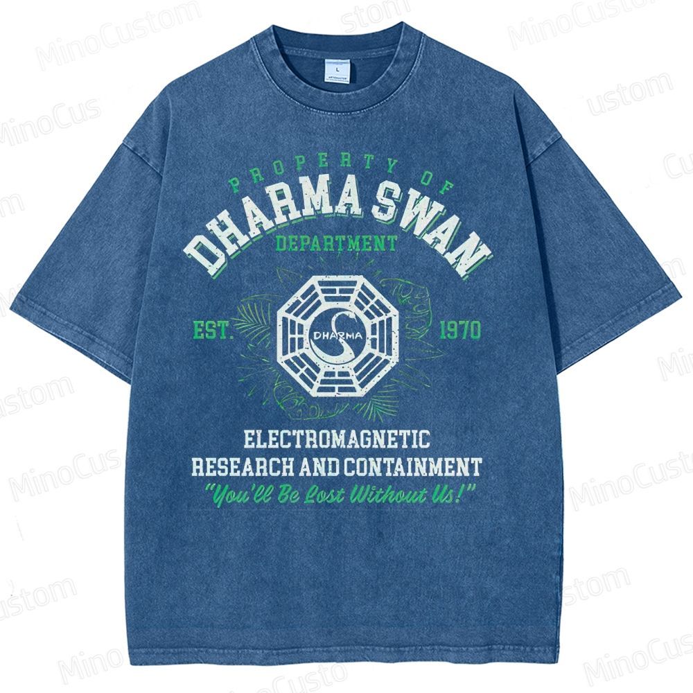 Vintage - Washed Lost Dharma Swan Department Graphic T - shirt