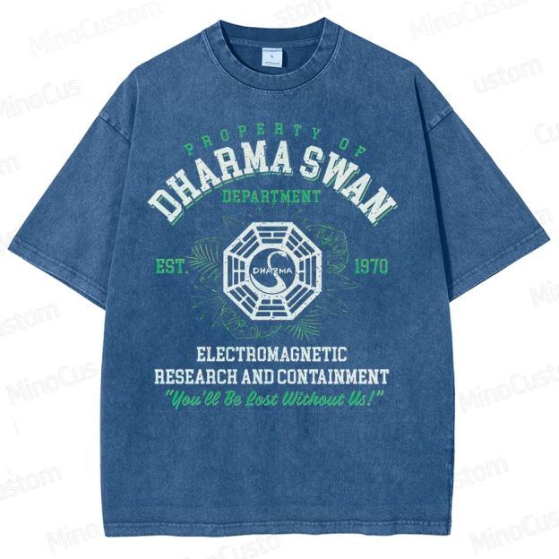 Vintage - Washed Lost Dharma Swan Department Graphic T - shirt