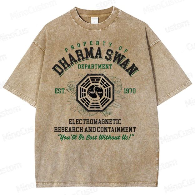 Vintage - Washed Lost Dharma Swan Department Graphic T - shirt