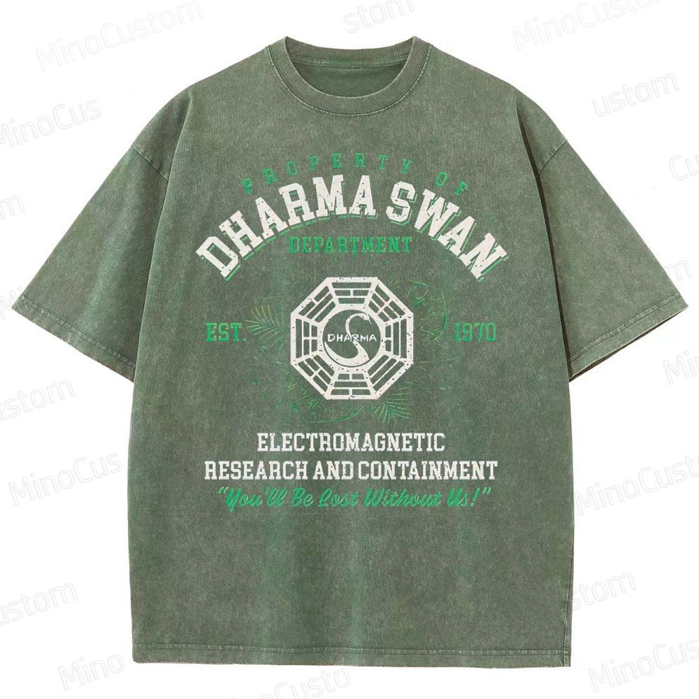 Vintage - Washed Lost Dharma Swan Department Graphic T - shirt
