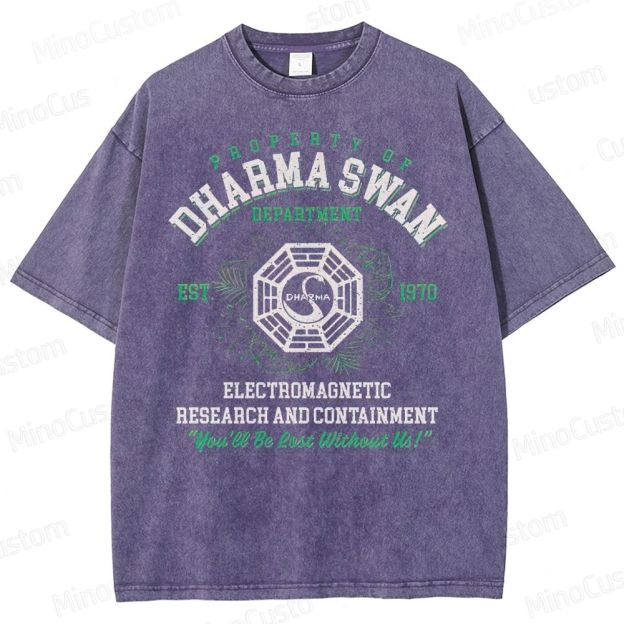 Vintage - Washed Lost Dharma Swan Department Graphic T - shirt