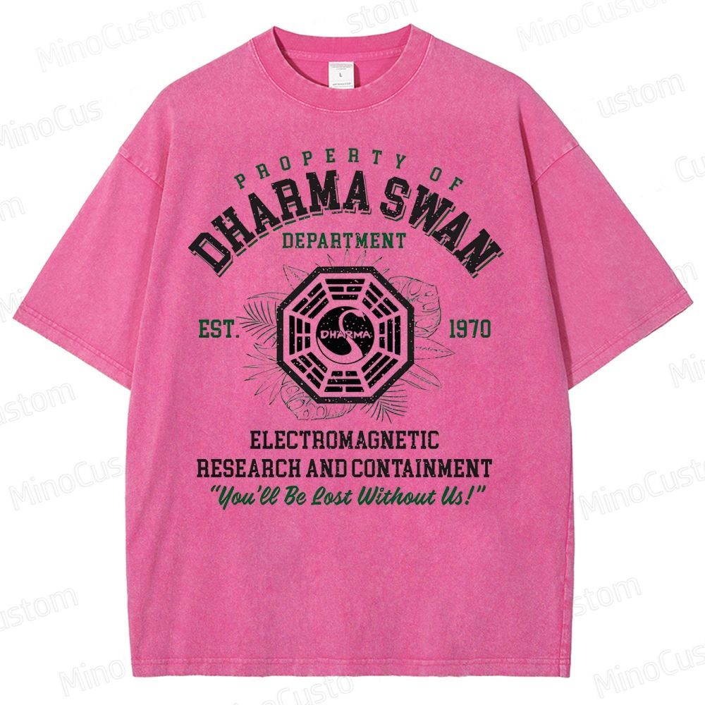Vintage - Washed Lost Dharma Swan Department Graphic T - shirt
