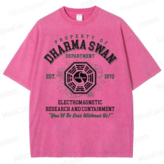 Vintage - Washed Lost Dharma Swan Department Graphic T - shirt