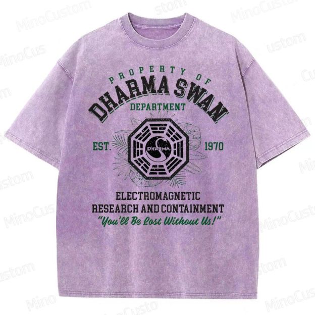 Vintage - Washed Lost Dharma Swan Department Graphic T - shirt