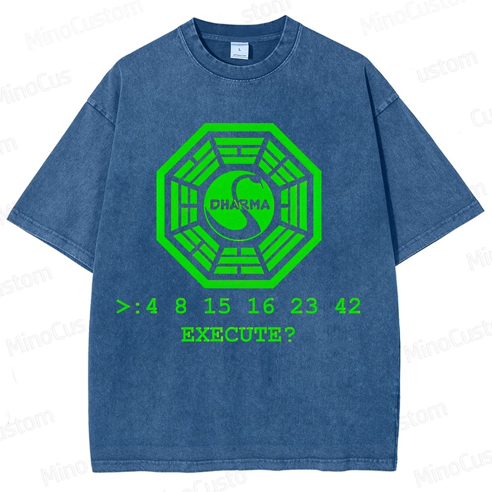 Vintage - Washed Lost Dharma Initiative Graphic T - shirt