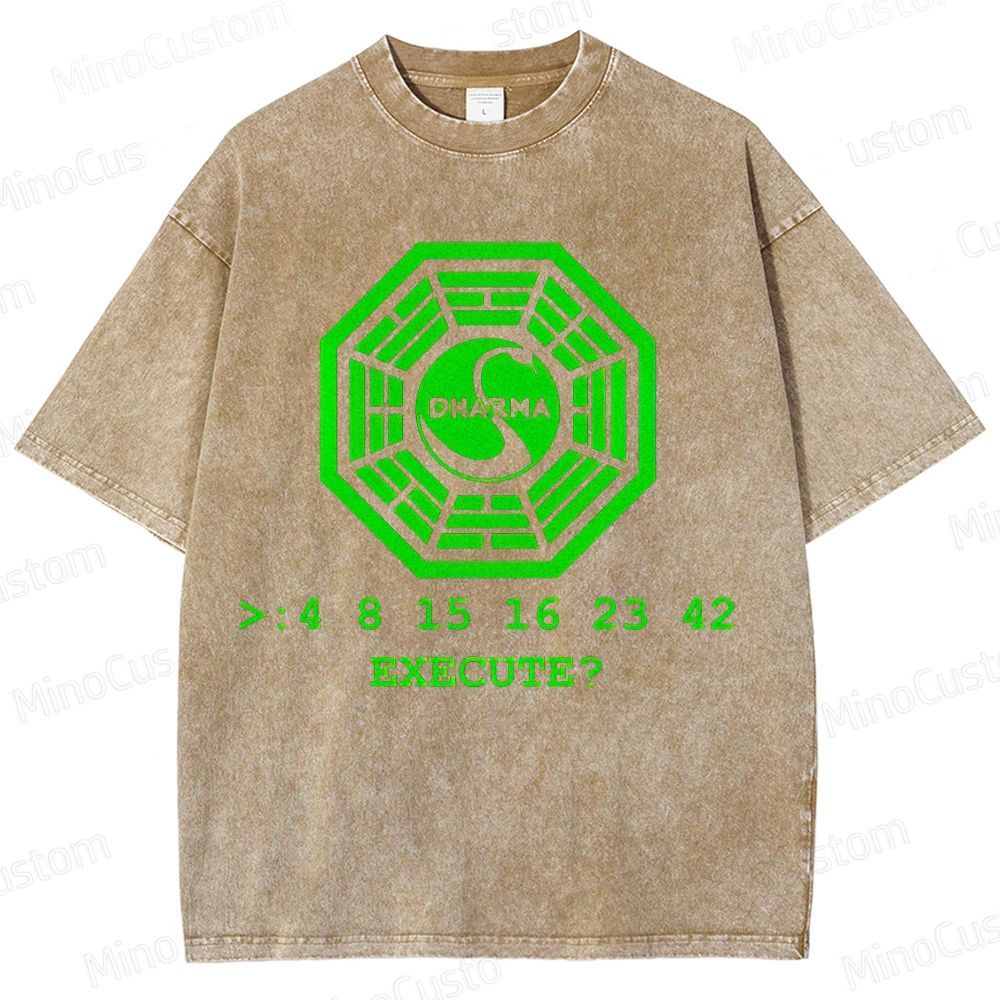 Vintage - Washed Lost Dharma Initiative Graphic T - shirt