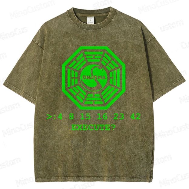 Vintage - Washed Lost Dharma Initiative Graphic T - shirt