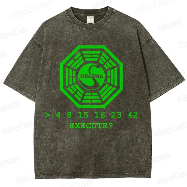 Vintage - Washed Lost Dharma Initiative Graphic T - shirt