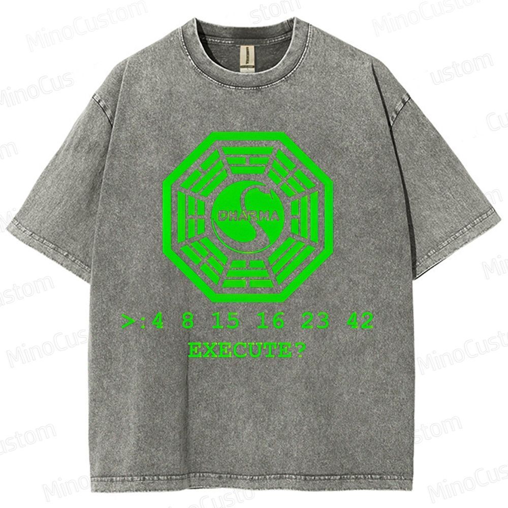 Vintage - Washed Lost Dharma Initiative Graphic T - shirt