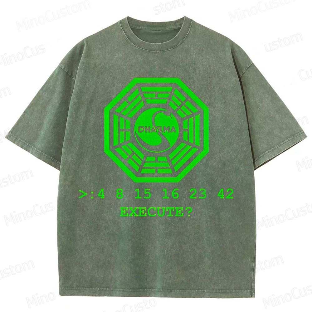 Vintage - Washed Lost Dharma Initiative Graphic T - shirt