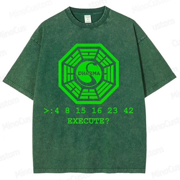 Vintage - Washed Lost Dharma Initiative Graphic T - shirt