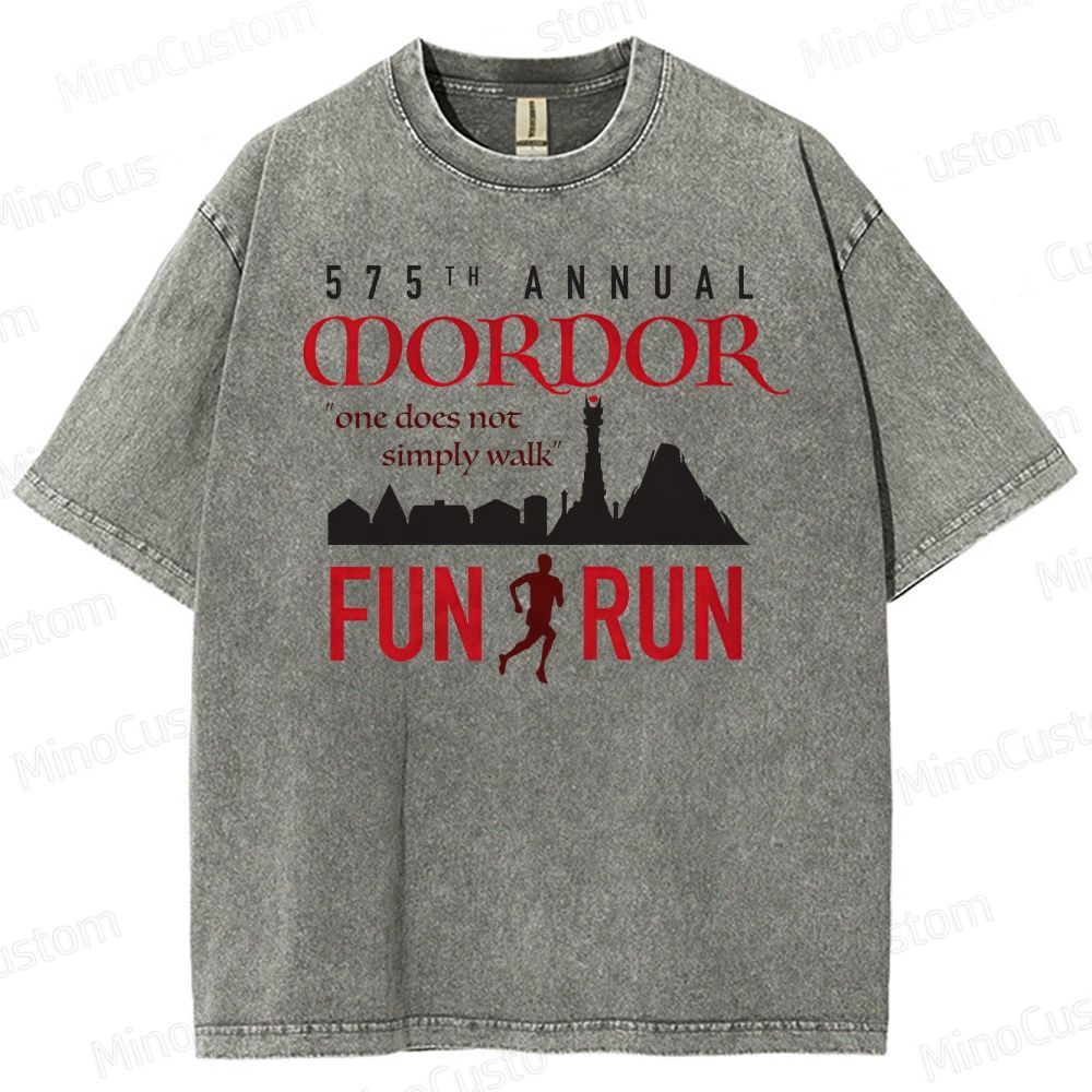 Vintage - Style The Lord of the Rings Mordor Fun Run Graphic T - shirt