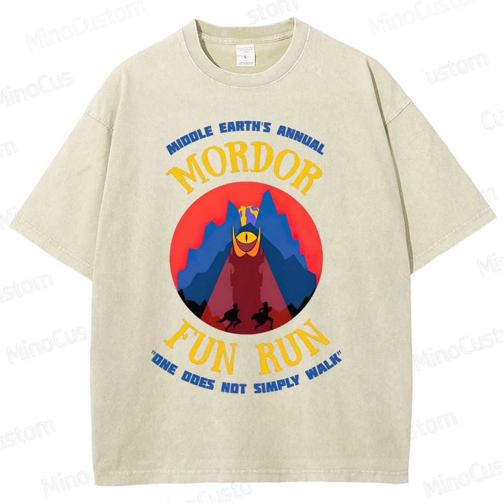 Vintage - Washed The Lord of the Rings Middle - earth Mordor Fun Run Graphic T - shirt