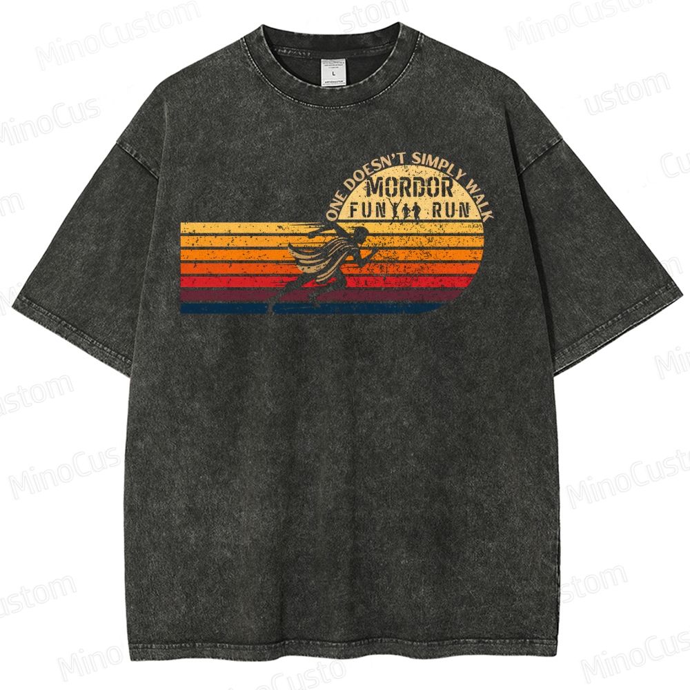 Mordor Fun Run One Does Not Simply Walk Washed T-Shirt 