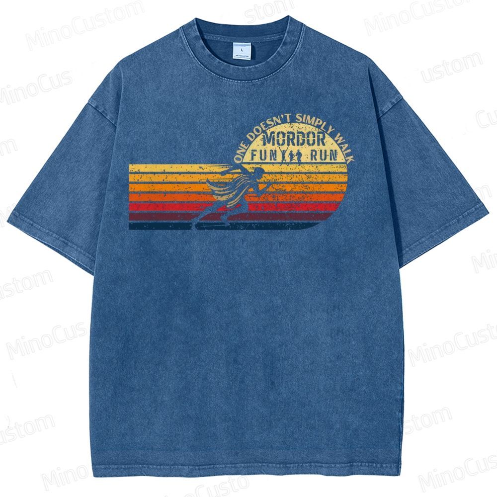 Mordor Fun Run One Does Not Simply Walk Washed T-Shirt 