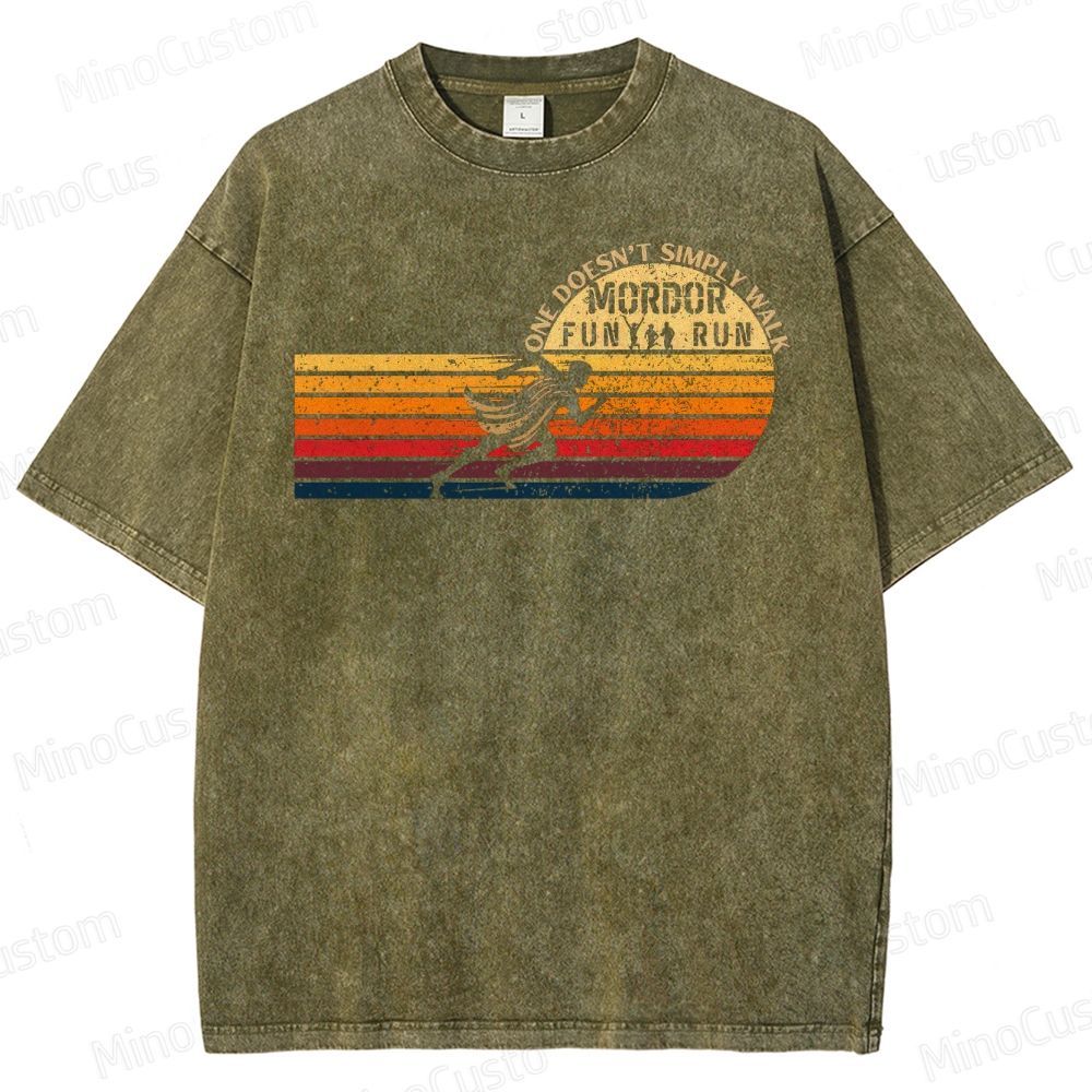 Mordor Fun Run One Does Not Simply Walk Washed T-Shirt 