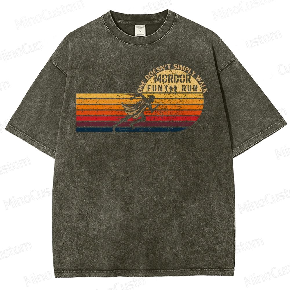 Mordor Fun Run One Does Not Simply Walk Washed T-Shirt 