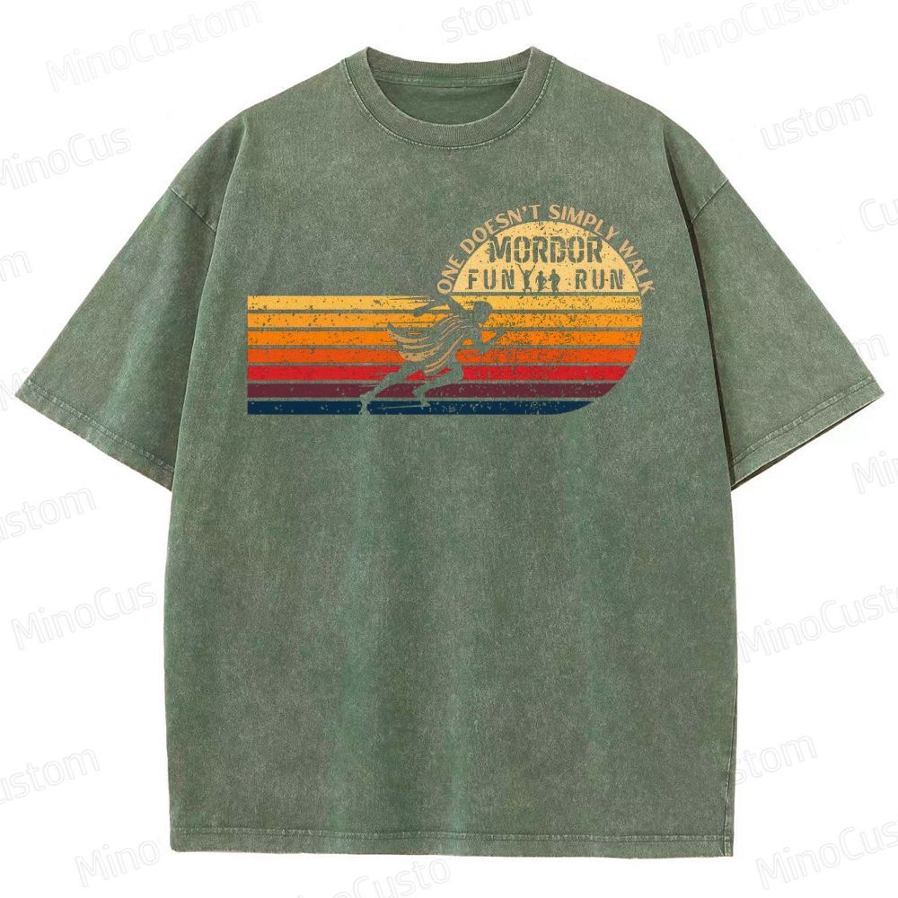 Mordor Fun Run One Does Not Simply Walk Washed T-Shirt