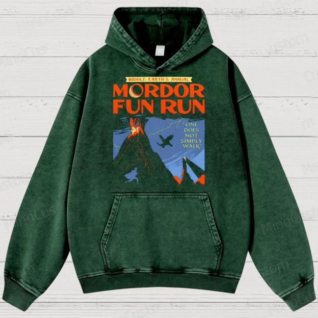 Middleearth's Annual Mordor Fun Run Sarcasm Vintage Distressed Hoodie