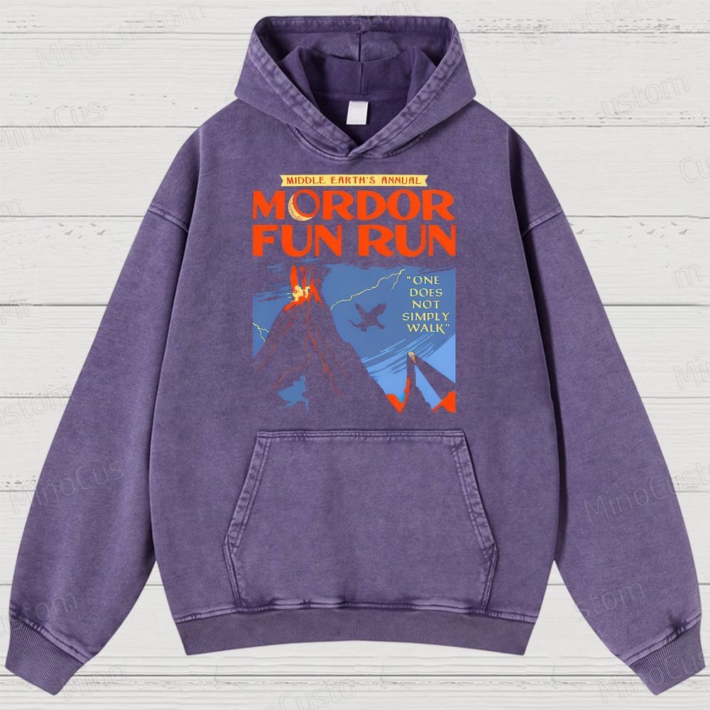 Middleearth's Annual Mordor Fun Run Sarcasm Vintage Distressed Hoodie