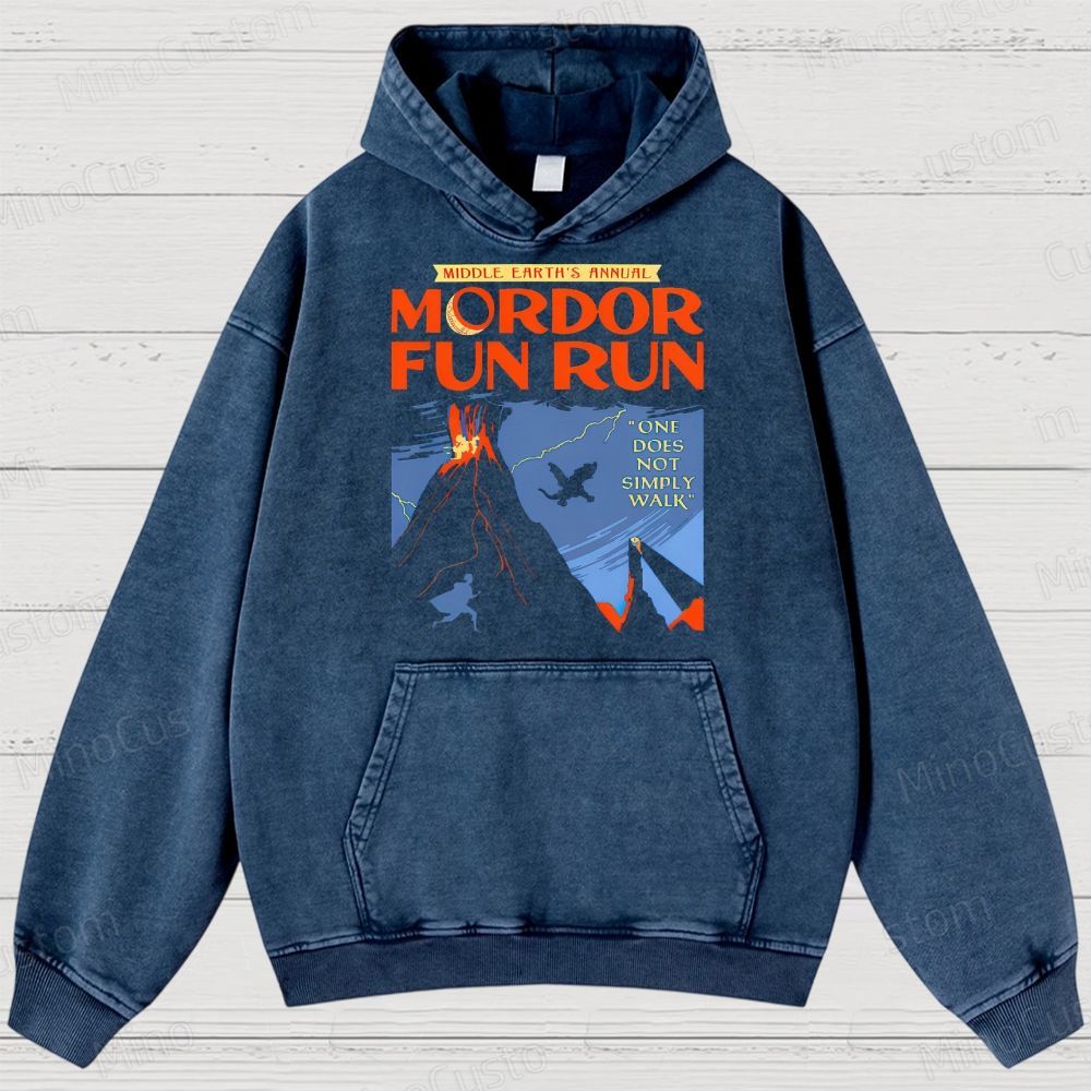 Middleearth's Annual Mordor Fun Run Sarcasm Vintage Distressed Hoodie