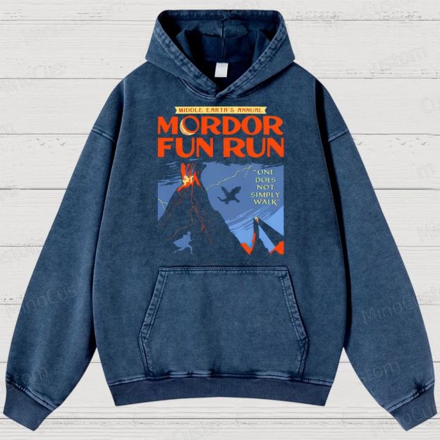Middleearth's Annual Mordor Fun Run Sarcasm Vintage Distressed Hoodie
