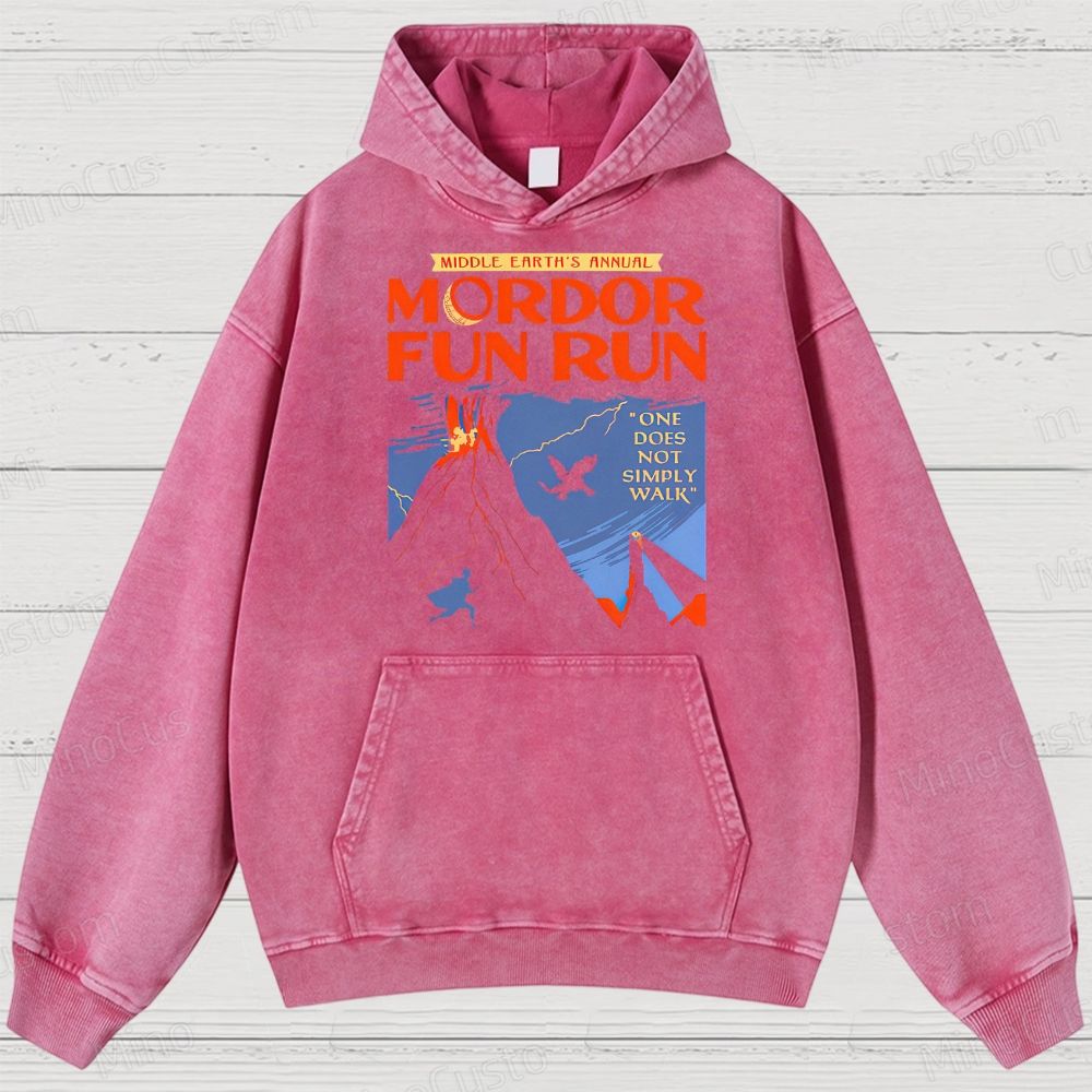 Middleearth's Annual Mordor Fun Run Sarcasm Vintage Distressed Hoodie