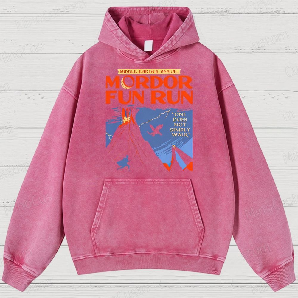 Middleearth's Annual Mordor Fun Run Sarcasm Vintage Distressed Hoodie