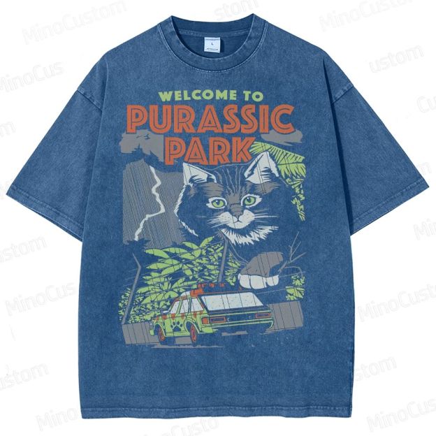 Jurassic Park Giant Cat Washed T-Shirt 