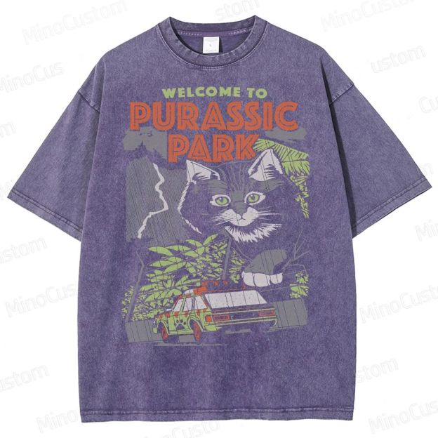 Jurassic Park Giant Cat Washed T-Shirt 