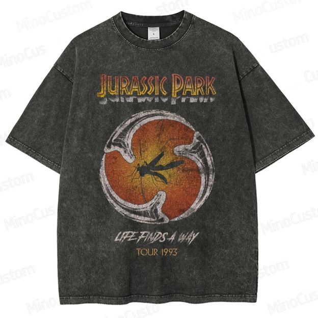 Vintage Washed Jurassic Park "Life Finds a Way" Graphic T-shirt