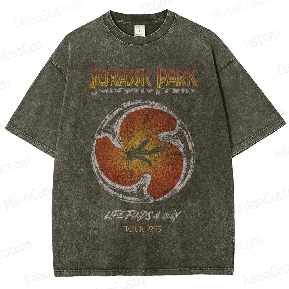 Vintage Washed Jurassic Park "Life Finds a Way" Graphic T-shirt