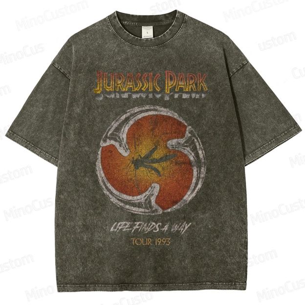 Vintage Washed Jurassic Park "Life Finds a Way" Graphic T-shirt