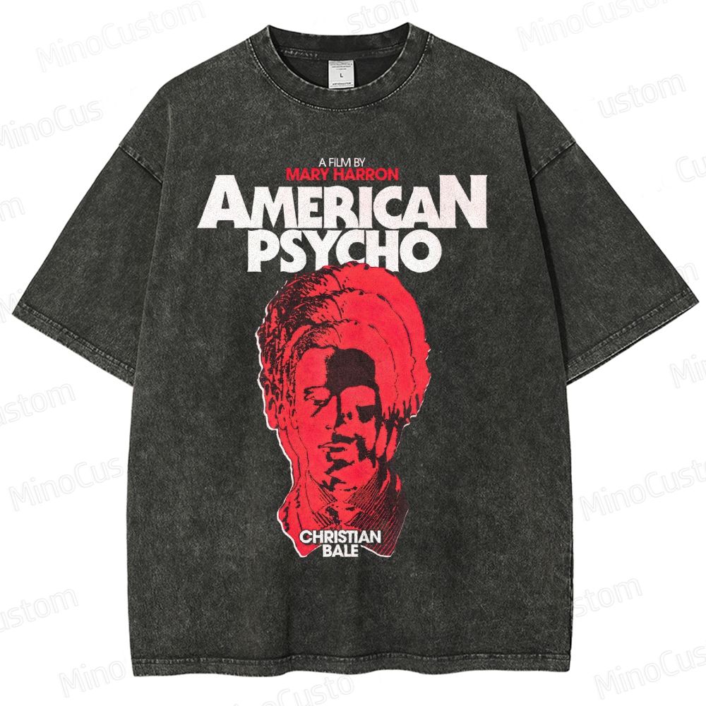 Vintage Washed American Psycho Graphic T - shirt
