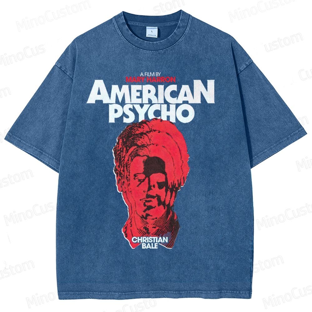 Vintage Washed American Psycho Graphic T - shirt