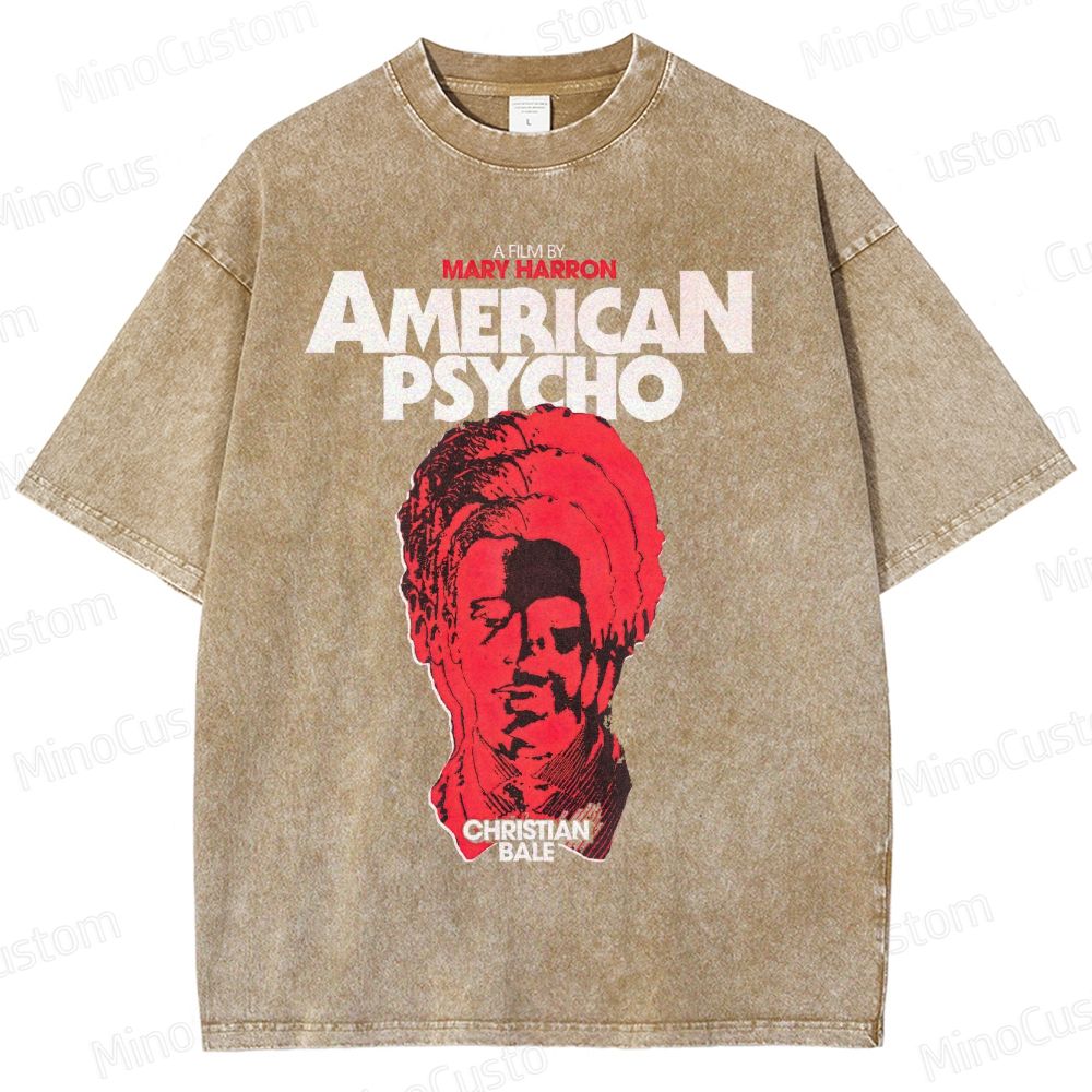 Vintage Washed American Psycho Graphic T - shirt