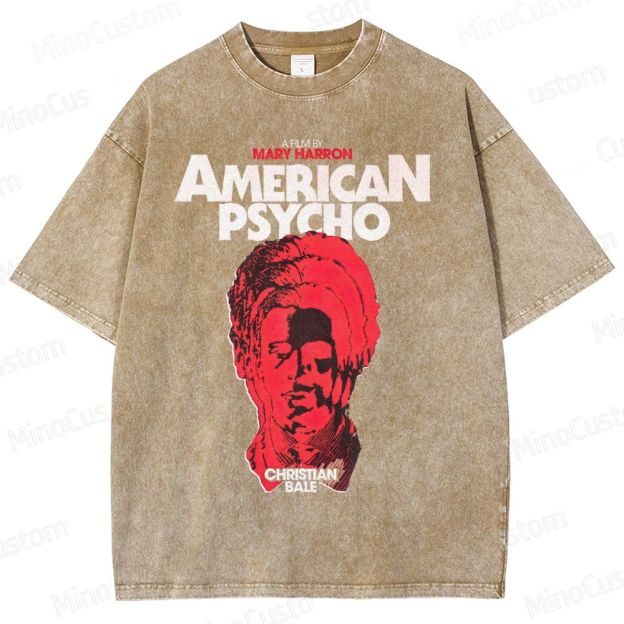 Vintage Washed American Psycho Graphic T - shirt