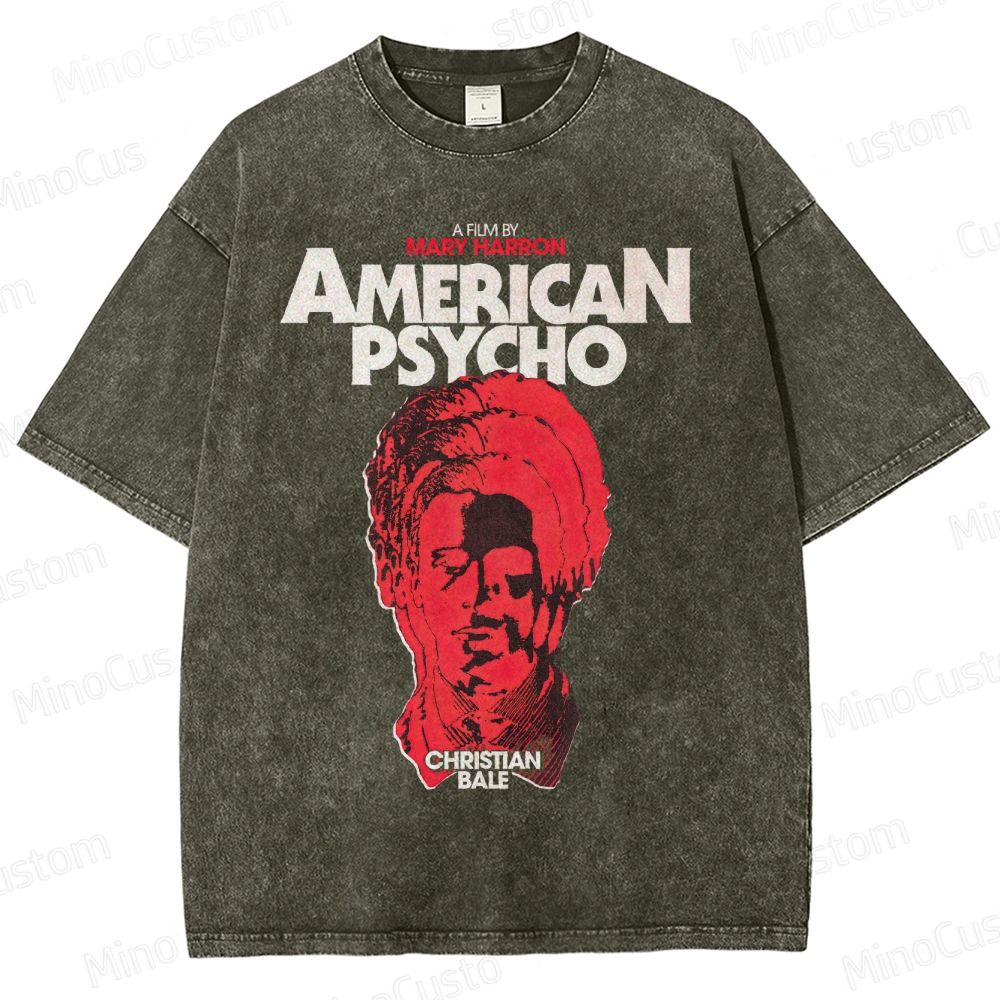 Vintage Washed American Psycho Graphic T - shirt