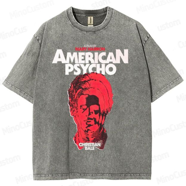 Vintage Washed American Psycho Graphic T - shirt